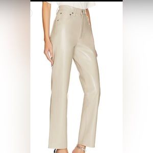 Agolde recycled leather 90s pinch waist in taupe